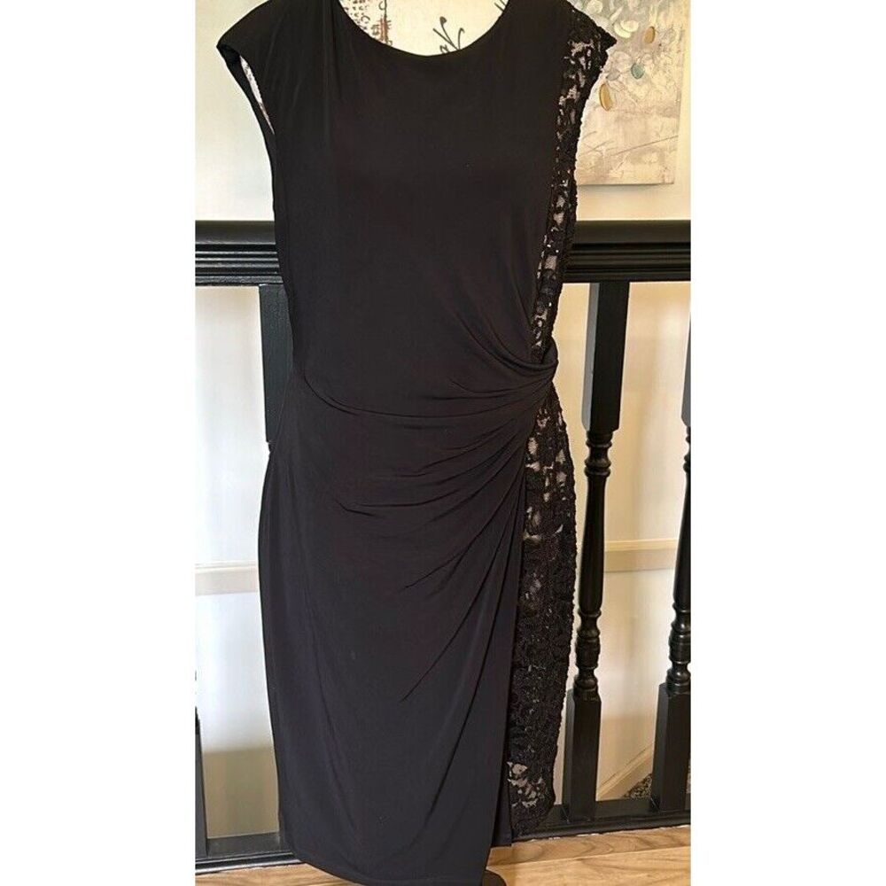 Dress Barn Collection Cocktail Party Sleeveless Black Lace Accents 12 Dress